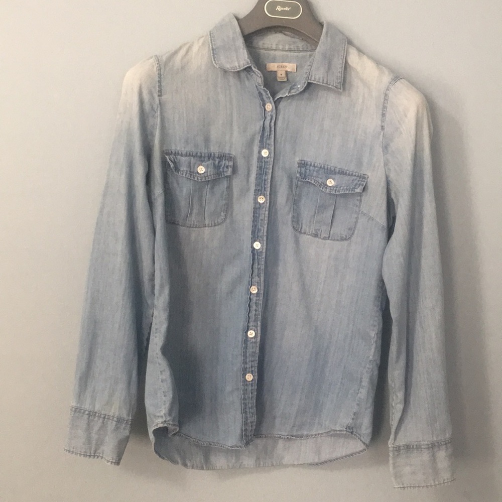 JCrew  Denim Button Down Shirt in Light Wash
